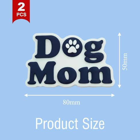 Dog Mom Charms for Bogg Bag - Set of 2 PVC Rubber Inserts, Compatible with Bogg Bag Accessories, Beach Bag Charms Inserts Accessories for Women Girls (2) in Saudi Arabia