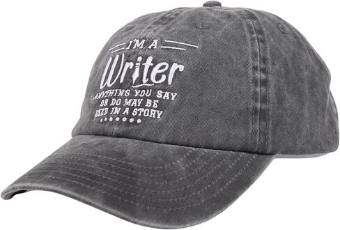 InnoBeta Writer Gifts Cap for Women Men - Adjustable Vintage Washed Cotton Embroidered Hat - Gift for Writers, Novelists, Graduation, Christmas in Saudi Arabia