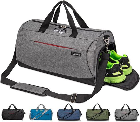 حقيبة Kuston Sports Gym مع حجرة للأحذية، وحقيبة بعجلات وجيب مبلل، وحقيبة رياضية من القماش الخشن طوال الليل in Kuwait