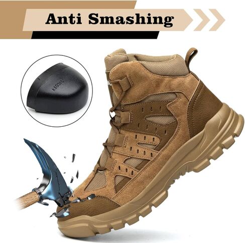 Asiman Steel Toe Boots for Men Women Industrial Construction Safety Boots Lightweight Comfortable Work Shoes Non-Slip Puncture Proof Composite Toe Shoes in Saudi Arabia