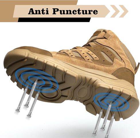 Asiman Steel Toe Boots for Men Women Industrial Construction Safety Boots Lightweight Comfortable Work Shoes Non-Slip Puncture Proof Composite Toe Shoes in Saudi Arabia