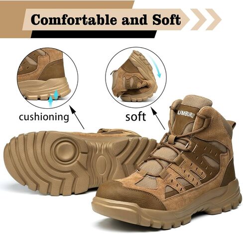 Asiman Steel Toe Boots for Men Women Industrial Construction Safety Boots Lightweight Comfortable Work Shoes Non-Slip Puncture Proof Composite Toe Shoes in Saudi Arabia