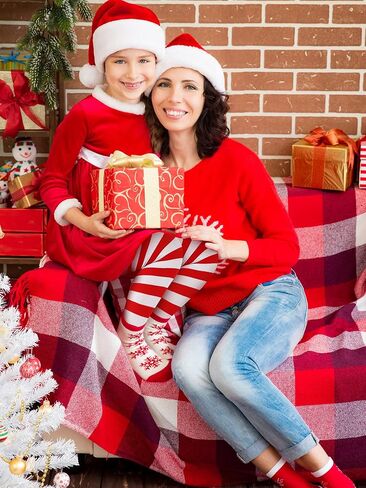 Sumind 3 أزواج عيد الميلاد الطفل جوارب مخططة قصب الحلوى مخطط عيد الميلاد ضيق الفتيات الفخذ العليا تخزين عيد الميلاد زي الإكسسوارات in Saudi Arabia