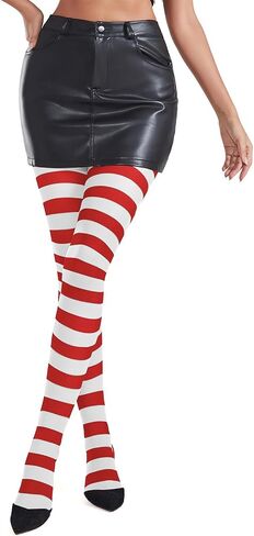 American Trends Striped Tights for Women Witch Tights Halloween Costume Stretchy Tights Pantyhose Stockings for Cosplay in Saudi Arabia