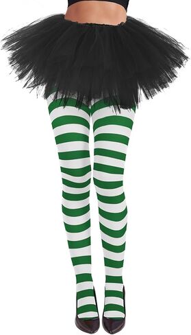 American Trends Striped Tights for Women Witch Tights Halloween Costume Stretchy Tights Pantyhose Stockings for Cosplay in Saudi Arabia