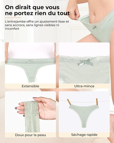 Seamless Thongs for Women Lace G String No Show Panties Invisible Breathable Underwear in Saudi Arabia