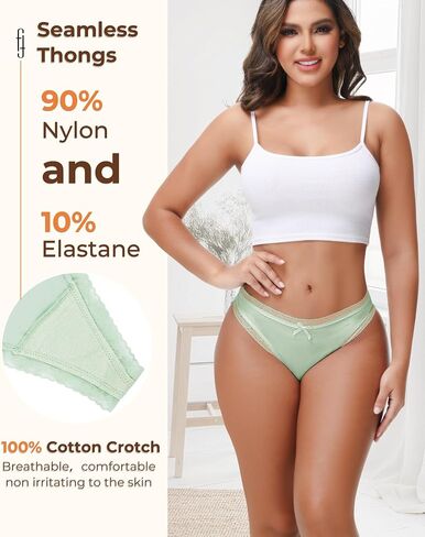 Seamless Thongs for Women Lace G String No Show Panties Invisible Breathable Underwear in Saudi Arabia