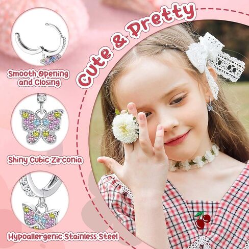Jstyle Hypoallergenic Earrings for Girls Women Surgical Stainless Steel Hoop Earrings for Sensitive Ears Screw Back Stud Earrings Set Cute Girls Toddler Earrings Kids Earrings Jewelry for Teen Girls in Kuwait
