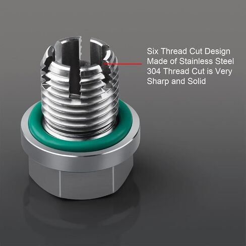 M14.1-1.5 x 15mm Oversize Piggyback Oil Drain Plug, Stainless Steel Self Tapping Oil Pan Thread Repair Kit in Saudi Arabia