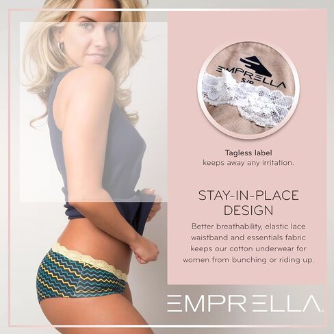 Emprella Cotton Underwear for Women, Seamless Women's Underwear Pack, Cheeky Hipster Panties in Saudi Arabia
