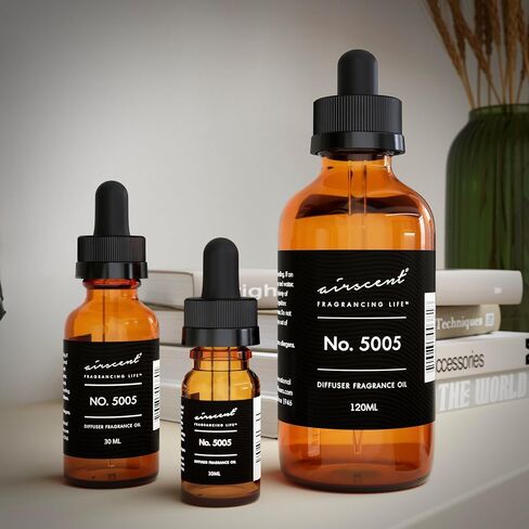 Diffuser Oil No. 5005 - Perfume Dupe Inspired by TF's Oud Wood Perfume Oil - AirScent Essential Oil Blend - 10 mL, 0.34 fl oz Fragrance Oil Dropper Bottle for Aromatherapy Diﬀusers and Humidifiers in Saudi Arabia