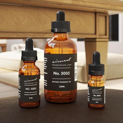 Diffuser Oil No. 5005 - Perfume Dupe Inspired by TF's Oud Wood Perfume Oil - AirScent Essential Oil Blend - 10 mL, 0.34 fl oz Fragrance Oil Dropper Bottle for Aromatherapy Diﬀusers and Humidifiers in Saudi Arabia