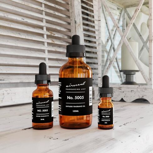 Diffuser Oil No. 5005 - Perfume Dupe Inspired by TF's Oud Wood Perfume Oil - AirScent Essential Oil Blend - 10 mL, 0.34 fl oz Fragrance Oil Dropper Bottle for Aromatherapy Diﬀusers and Humidifiers in Saudi Arabia