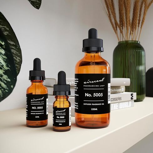 Diffuser Oil No. 5005 - Perfume Dupe Inspired by TF's Oud Wood Perfume Oil - AirScent Essential Oil Blend - 10 mL, 0.34 fl oz Fragrance Oil Dropper Bottle for Aromatherapy Diﬀusers and Humidifiers in Saudi Arabia