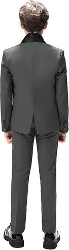 Boy Suits Tuxedo Slim Fit Suit for Boys Kids Toddler Dress Outfit with Coat, Pants, Vest Set No Tail in Saudi Arabia