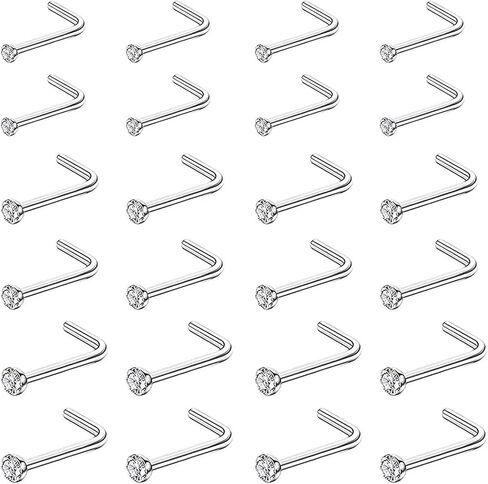 Cute Nose Rings for Women, Surgical Stainless Steel Nose Studs Women Men 20g Small Nose Rings Bone Studs, Hypoallergenic Real Nose Piercings Body Jewelry Bulk Unique Tiny in Saudi Arabia