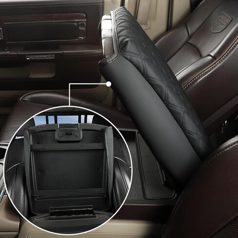 GIANT PANDA Center Console Cover Armrest Cover Cushion Fits Dodge RAM 1500 2500 3500 2009 2010 2011 2012 2013 2014 2015 2016 2017 2018, Scratch Resistant and Waterproof, Black in Saudi Arabia