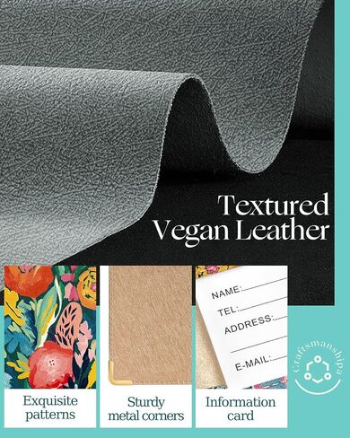 Slohif Passport Holder Lugguage Tag Set Suitcase Cover Wallet Case for Travel Women - Leather Passport Book Personalized Organizer Card Protector Sleeve Essentials Slim Carrier Flower in Saudi Arabia