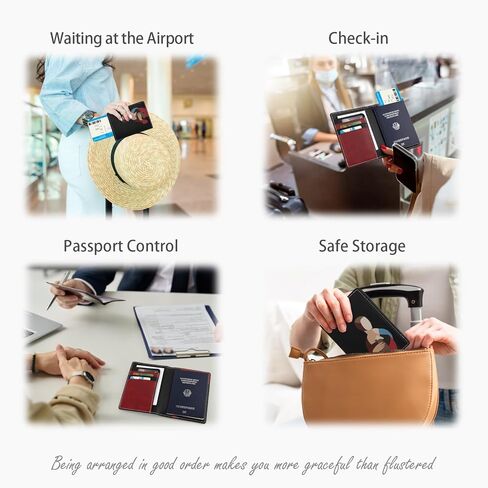 Lychii Passport Holder, Minimalist Aesthetic Design Passport Covers, Ultra Slim PU Leather Passport Travel Wallet Document Organizer for Women/Men in Kuwait