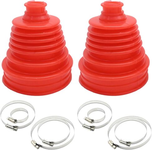 2Pcs 5 Inch 125-130 mm Silicone CV Joint Boot Kit, Height Constant Velocity Joint Boots Set, Universal Automotive CV Boots with Stainless Steel Clamps (Red) in Saudi Arabia