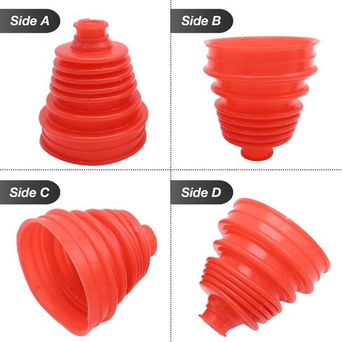 2Pcs 5 Inch 125-130 mm Silicone CV Joint Boot Kit, Height Constant Velocity Joint Boots Set, Universal Automotive CV Boots with Stainless Steel Clamps (Red) in Saudi Arabia