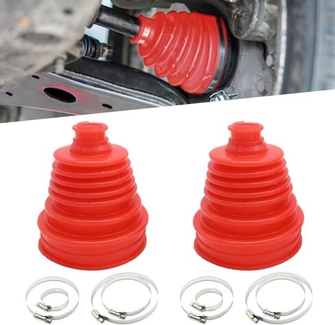 2Pcs 5 Inch 125-130 mm Silicone CV Joint Boot Kit, Height Constant Velocity Joint Boots Set, Universal Automotive CV Boots with Stainless Steel Clamps (Red) in Saudi Arabia