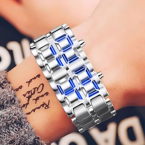 Fashion Full Metal Digital Lava Wrist Watch Men LED Display Watches Gifts for Male Famale Sport Creative Watch in Kuwait