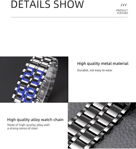 Fashion Full Metal Digital Lava Wrist Watch Men LED Display Watches Gifts for Male Famale Sport Creative Watch in Kuwait