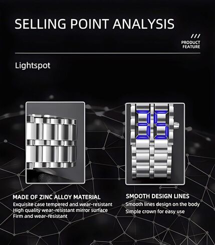 Fashion Full Metal Digital Lava Wrist Watch Men LED Display Watches Gifts for Male Famale Sport Creative Watch in Kuwait