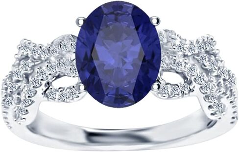 3.75 Carat Modern Three Row Twisting Curvy Oval Cut Tanzanite Diamond Engagement Ring (3 Ct Center Heirloom Quality AAA+) in Saudi Arabia
