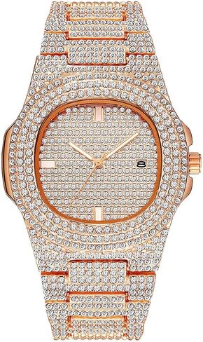 Luxury Unisex Watch Crystal Diamond Watches Big Face Fashion Men's Women's Quartz Watch Gold Color Silver Color Rose Gold Color Stainless Steel Wrist Watch Bling Watches in Saudi Arabia