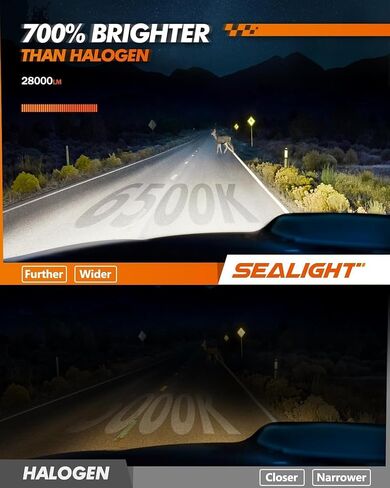 SEALIGHT H B3 Light Bulbs 6500K White, 28000LM 700% Super Bright 90 05 Fog Lights, Real 1:1 Mini Size with Fan, Non-polarity, No Adapter Required, Canbus ready, IP68, Pack of 2 in Saudi Arabia