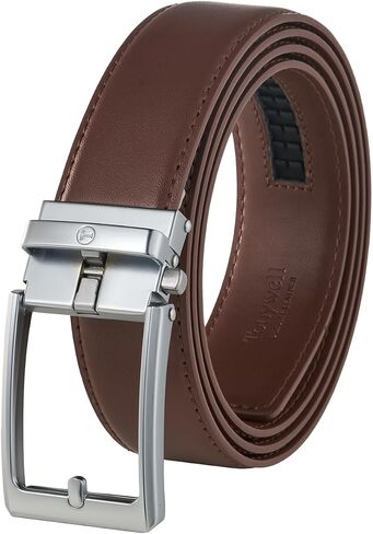 Ratchet Belts for Men, Leather Dress Belt, Adjustable Comfort Click Buckle in Kuwait