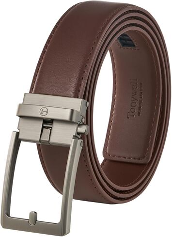 Ratchet Belts for Men, Leather Dress Belt, Adjustable Comfort Click Buckle in Kuwait