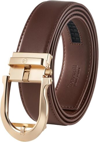 Ratchet Belts for Men, Leather Dress Belt, Adjustable Comfort Click Buckle in Kuwait