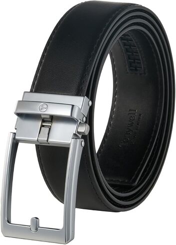 Ratchet Belts for Men, Leather Dress Belt, Adjustable Comfort Click Buckle in Kuwait