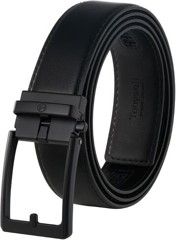 Ratchet Belts for Men, Leather Dress Belt, Adjustable Comfort Click Buckle in Kuwait