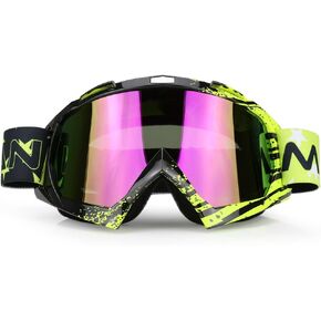 Motorcycle Motocross Goggles, Adult ATV Racing Goggles Dirt Bike Goggle Glasses and Ski Snowborading