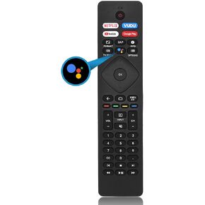New Remote Control Fits Philips Smart TV Universal Remote Replacement for Philips Android TV 5704 Series 5604 Series and 5504 Series with Shortcut Buttons Netflix,VUDU,YouTube,Google Play