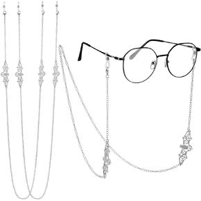 Frienda 2 Pieces Glass Chains Bat Goth Sunglasses Eyeglass Eyewear Lanyard Halloween Party Accessories for Women Men