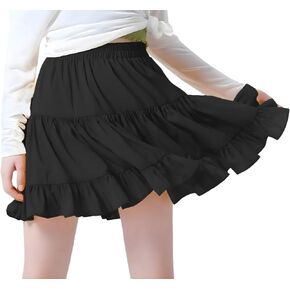 J.E Sterguard Girls Tulle Skirt ，Tutu Chiffon Lining Shorts Flowy Swing Skirt, Skater Party Dance Girls Skirts Size 8-16Y
