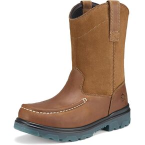 NINGO Steel Toe Work Boots for Men Women, Waterproof Wellington Boots with Full Grain Leather, Oil & Slip Resistant, High Rebound TPU SR Outsole Safety Boots, Pull On Work Boots for Construction, Farming