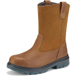 NINGO Steel Toe Work Boots for Men Women, Waterproof Wellington Boots with Full Grain Leather, Oil & Slip Resistant, High Rebound TPU SR Outsole Safety Boots, Pull On Work Boots for Construction, Farming