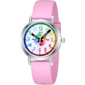 ManChDa Kids Learning Analog Watch for Girls Boys Analog Watch Time Teaching Watch for Childrens Toddler Kids 8-12 Tell Time Watch