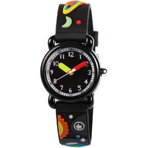 Venhoo Kids Watches Analog 3D Cute Cartoon Waterproof Silicone Children Toddler Wrist Watches Time Teacher for Boys Little Child-Universe