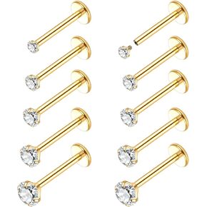 Xpircn 18G 16G Nose Rings Studs Stainless Steel Internally Threaded Labret Medusa Lip Rings Tragus Earrings Studs Piercing Jewelry