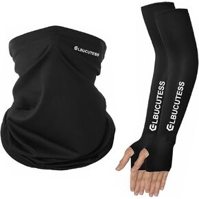 Outdoor Sun Protection Arm Sleeves Neck Gaiter Face Mask Balaclava Set for Men and Women Teenager Sport Bandana