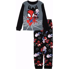 Marvel Boys' 2-Piece Snug-fit Cotton Holiday Pajama Set, Soft & Cute for Kids
