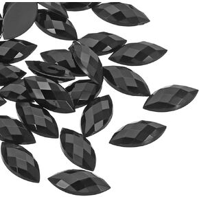 PATIKIL Marquise Gems, 500 Pcs 15x7mm Acrylic Rhinestones Flat Back Navette Horse Eye Crystal Gems for Jewelry Making DIY Craft, White