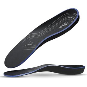 Orthotic Insoles for Plantar Fasciitis, Flat Foot, Fallen Arches | Shoe Inserts for Feet Pain and Fatigue Relief | 3.5cm High Arch Maximum Support | Arcure (Men's US 6-6.5 | Women's US 8-8.5)